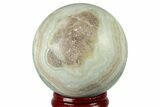 Polished Blue Caribbean Calcite Sphere - Pakistan #187695-1